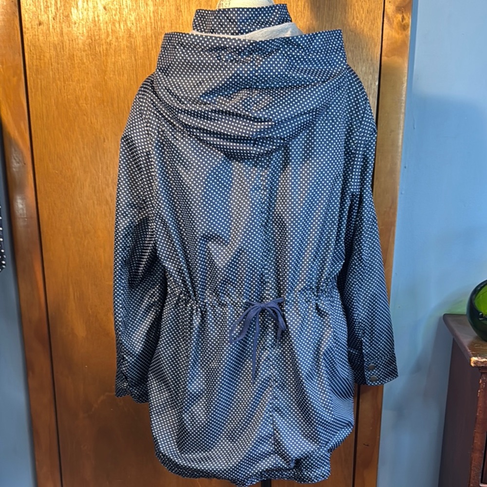 Navy Pure Energy Polka Dot Hooded rain Jacket size 2X - Picture 9 of 9